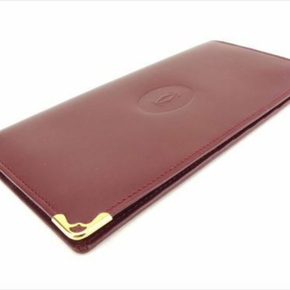 Cartier Wallet Purse Long Wallet Mastline Red Woman unisex Authentic Used T7268 - Picture 2 of 9